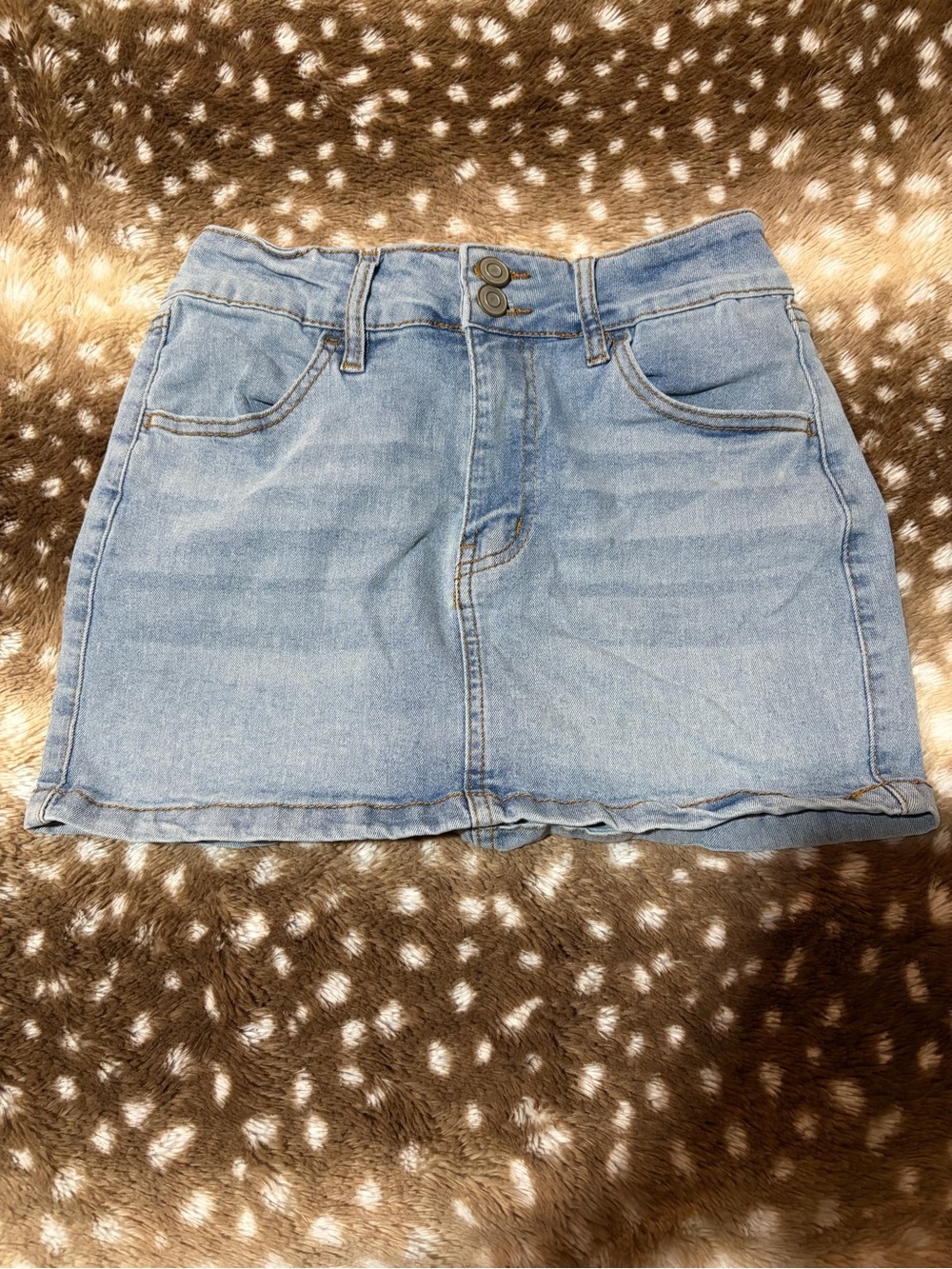 Light Blue Denim Mini Skirt - Classic Casual